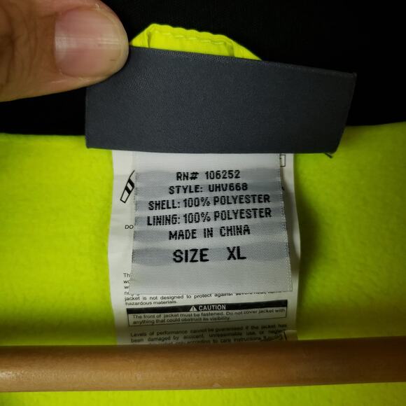 Utility Pro Women's UHV668 Hi-Vis Full-Zip Soft Shell Jacket Sz XL Yellow Black - Picture 7 of 15